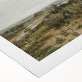 Vintage Landscape Art: Serene Countryside River Print