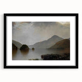 Vintage Landscape Art: Majestic Mountain and Lake Print