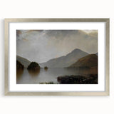 Vintage Landscape Art: Majestic Mountain and Lake Print