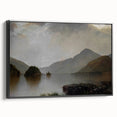 Vintage Landscape Art: Majestic Mountain and Lake Print