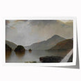 Vintage Landscape Art: Majestic Mountain and Lake Print