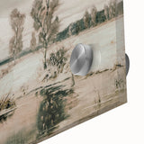 Vintage Landscape Art: Winter Trees and Frozen Stream Print