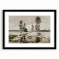 Vintage Landscape Art: Winter Trees and Frozen Stream Print