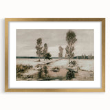 Vintage Landscape Art: Winter Trees and Frozen Stream Print