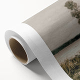 Vintage Landscape Art: Winter Trees and Frozen Stream Print