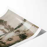 Vintage Landscape Art: Winter Trees and Frozen Stream Print