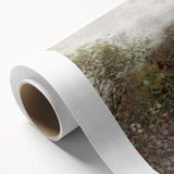 Vintage Landscape Art: Garden and House Print with Flowers