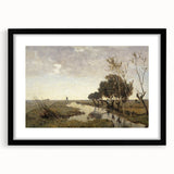 Vintage Landscape Art - Tranquil Countryside Windmill Canvas Print