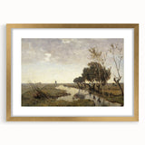Vintage Landscape Art - Tranquil Countryside Windmill Canvas Print