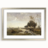 Vintage Landscape Art - Tranquil Countryside Windmill Canvas Print