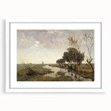 Vintage Landscape Art - Tranquil Countryside Windmill Canvas Print