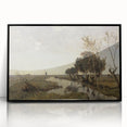 Vintage Landscape Art - Tranquil Countryside Windmill Canvas Print