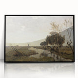 Vintage Landscape Art - Tranquil Countryside Windmill Canvas Print