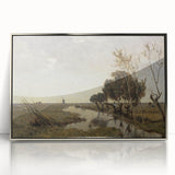 Vintage Landscape Art - Tranquil Countryside Windmill Canvas Print