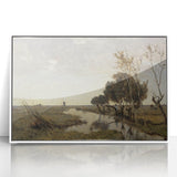 Vintage Landscape Art - Tranquil Countryside Windmill Canvas Print