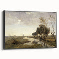 Vintage Landscape Art - Tranquil Countryside Windmill Canvas Print