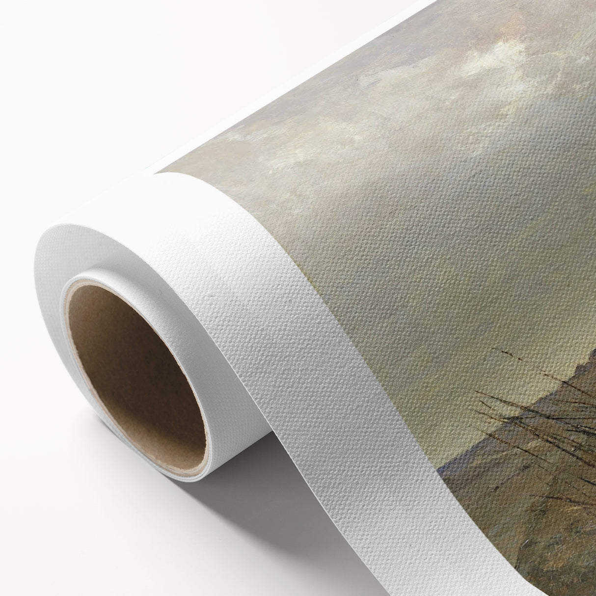 Vintage Landscape Art - Tranquil Countryside Windmill Canvas Print