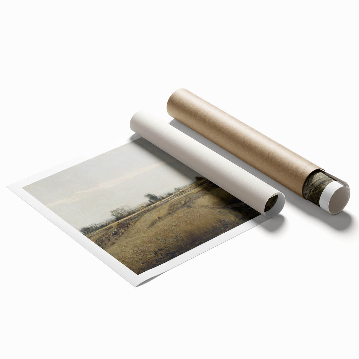Vintage Landscape Art - Rural Countryside Harvest Canvas Print
