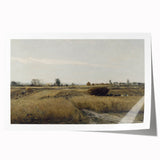 Vintage Landscape Art - Rural Countryside Harvest Canvas Print