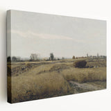 Vintage Landscape Art - Rural Countryside Harvest Canvas Print