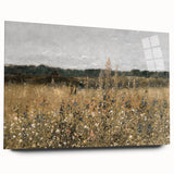 Vintage Landscape Art - Wildflower Meadow with Country House Print