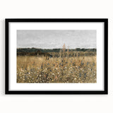 Vintage Landscape Art - Wildflower Meadow with Country House Print