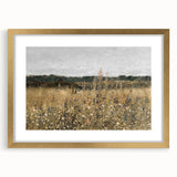 Vintage Landscape Art - Wildflower Meadow with Country House Print