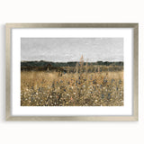 Vintage Landscape Art - Wildflower Meadow with Country House Print