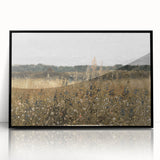 Vintage Landscape Art - Wildflower Meadow with Country House Print