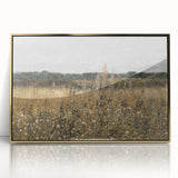Vintage Landscape Art - Wildflower Meadow with Country House Print