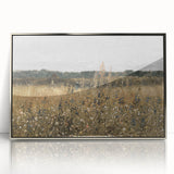 Vintage Landscape Art - Wildflower Meadow with Country House Print