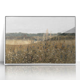 Vintage Landscape Art - Wildflower Meadow with Country House Print