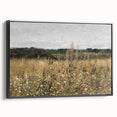 Vintage Landscape Art - Wildflower Meadow with Country House Print