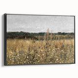Vintage Landscape Art - Wildflower Meadow with Country House Print