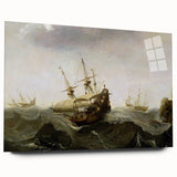Vintage Seascape Art - Historic Ocean Waves Canvas