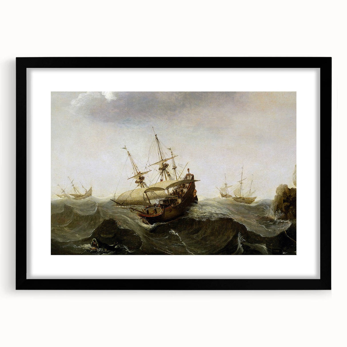 Vintage Seascape Art - Historic Ocean Waves Canvas
