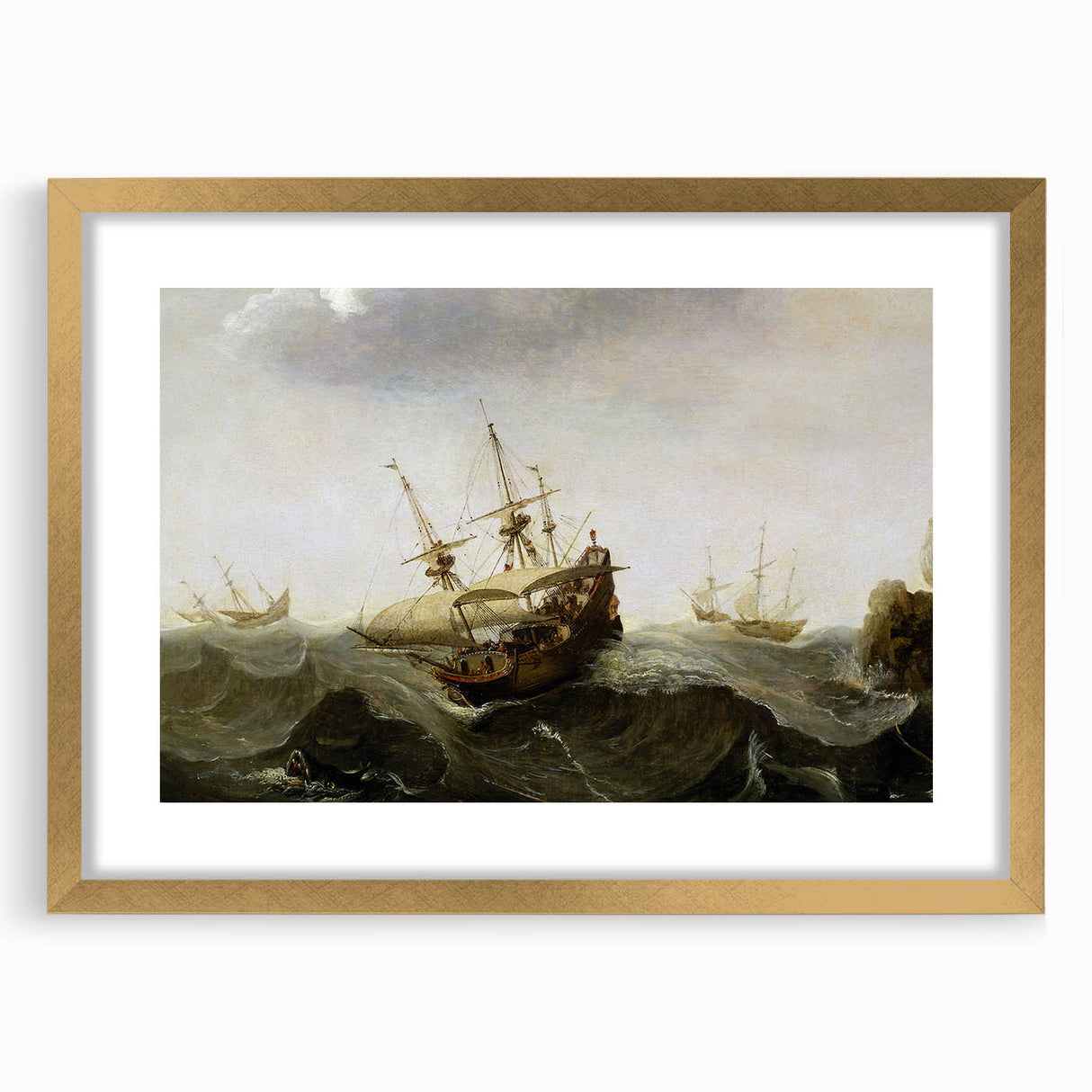 Vintage Seascape Art - Historic Ocean Waves Canvas