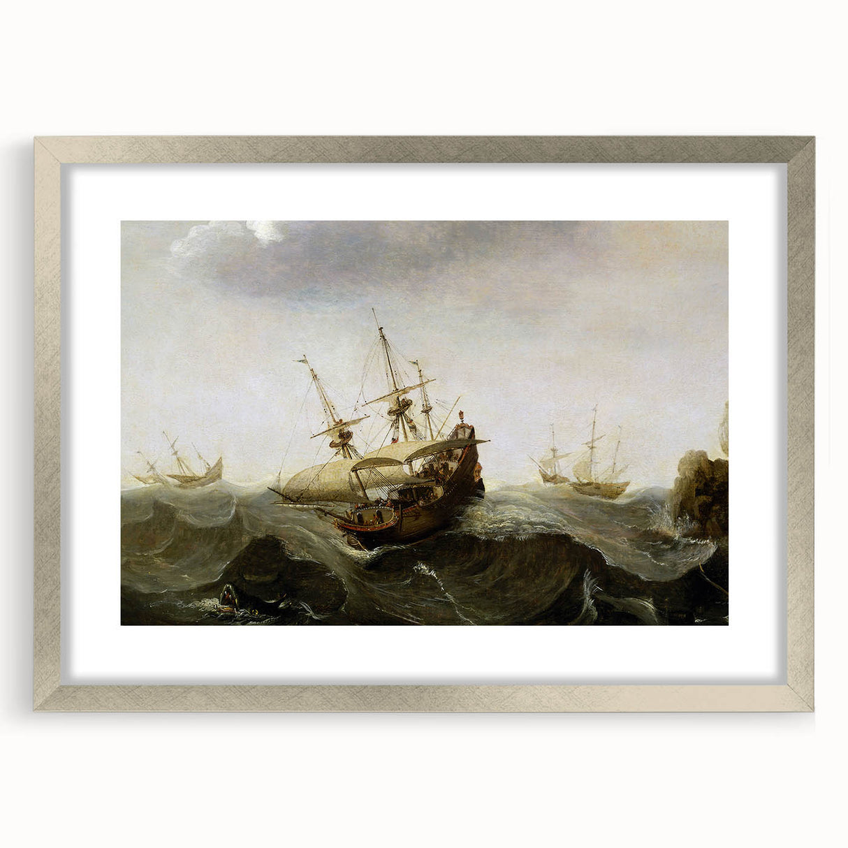 Vintage Seascape Art - Historic Ocean Waves Canvas