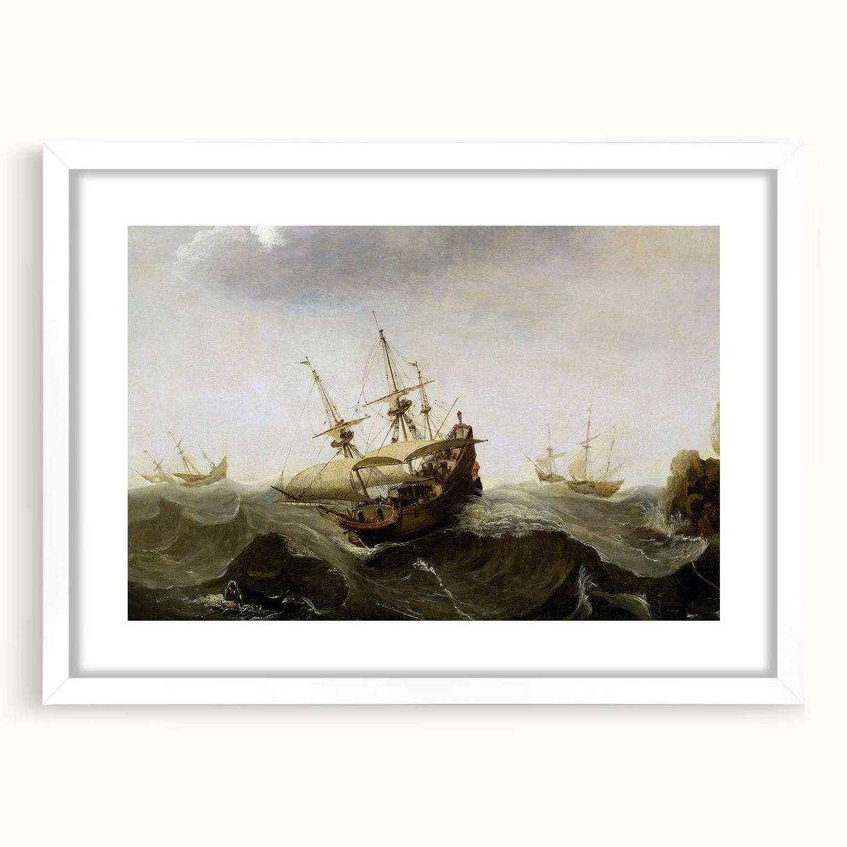 Vintage Seascape Art - Historic Ocean Waves Canvas