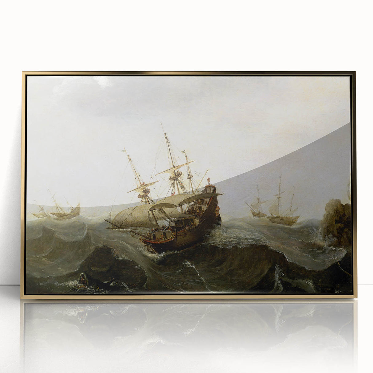 Vintage Seascape Art - Historic Ocean Waves Canvas