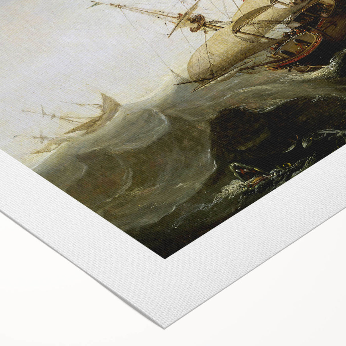 Vintage Seascape Art - Historic Ocean Waves Canvas