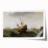 Vintage Seascape Art - Historic Ocean Waves Canvas