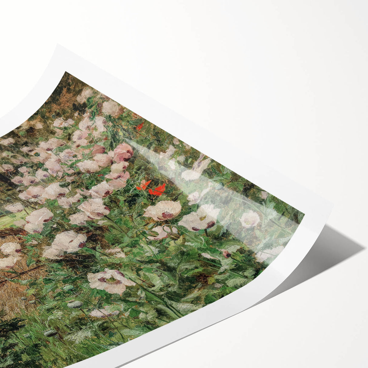 Vintage Poppy Field Art - Antique Floral Landscape Canvas