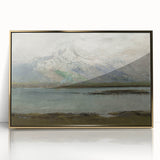 Vintage Mountain Landscape Art - Serene Lake Canvas