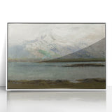 Vintage Mountain Landscape Art - Serene Lake Canvas