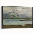 Vintage Mountain Landscape Art - Serene Lake Canvas