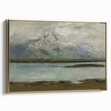 Vintage Mountain Landscape Art - Serene Lake Canvas
