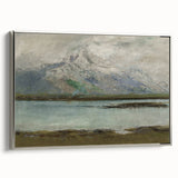 Vintage Mountain Landscape Art - Serene Lake Canvas