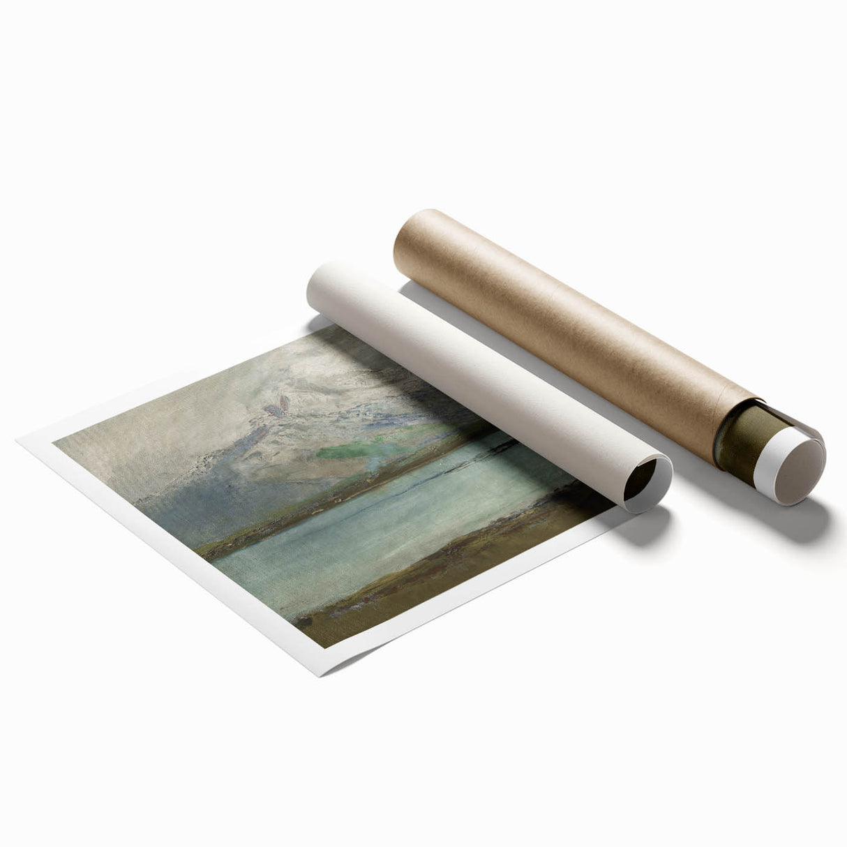 Vintage Mountain Landscape Art - Serene Lake Canvas