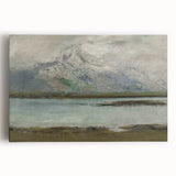 Vintage Mountain Landscape Art - Serene Lake Canvas